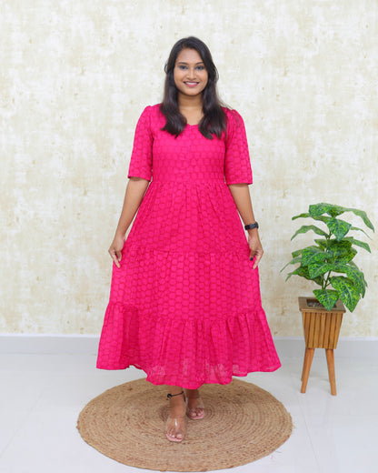 Hakoba Rani Pink | Maternity Cotton Kurti with Lining