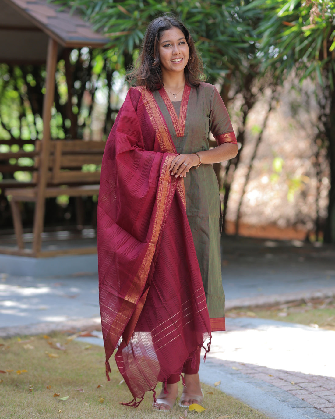 Mangalagiri V3 | Maternity Kurti with Lining [TOP + PANT + DUPATTA]