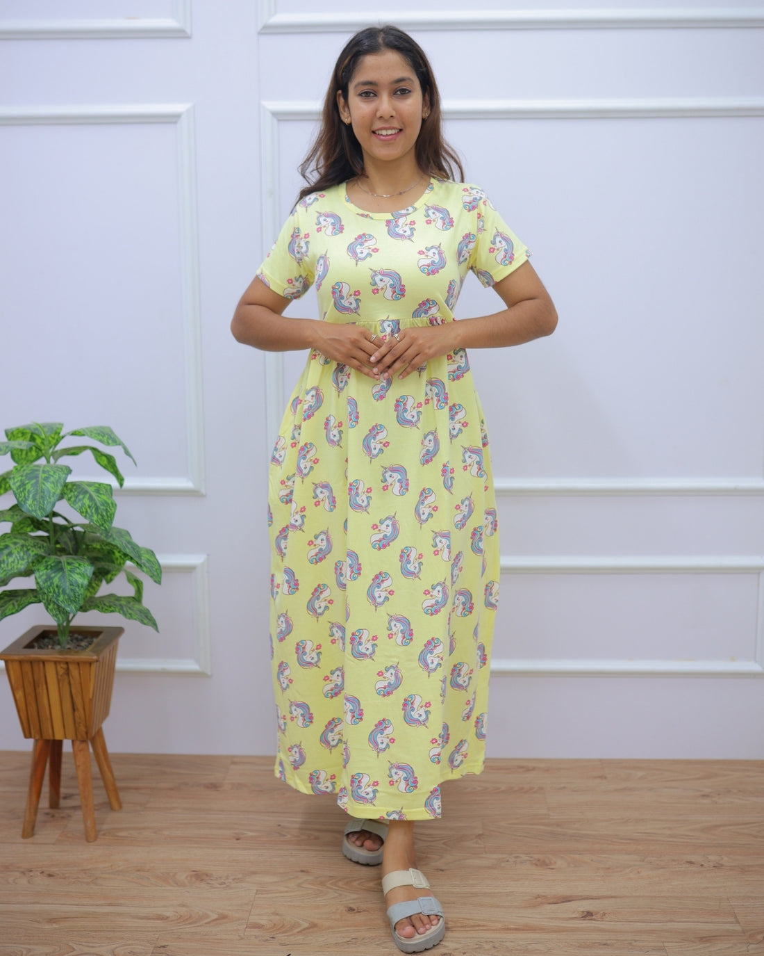 Twisha | Casual Non-Maternity Loungewear - Puff Sleeve | Full Length