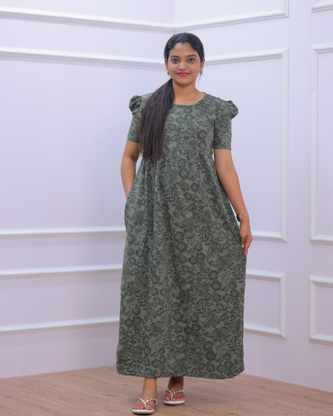 Venba | Casual Non-Maternity Loungewear - Puff Sleeve | Full Length