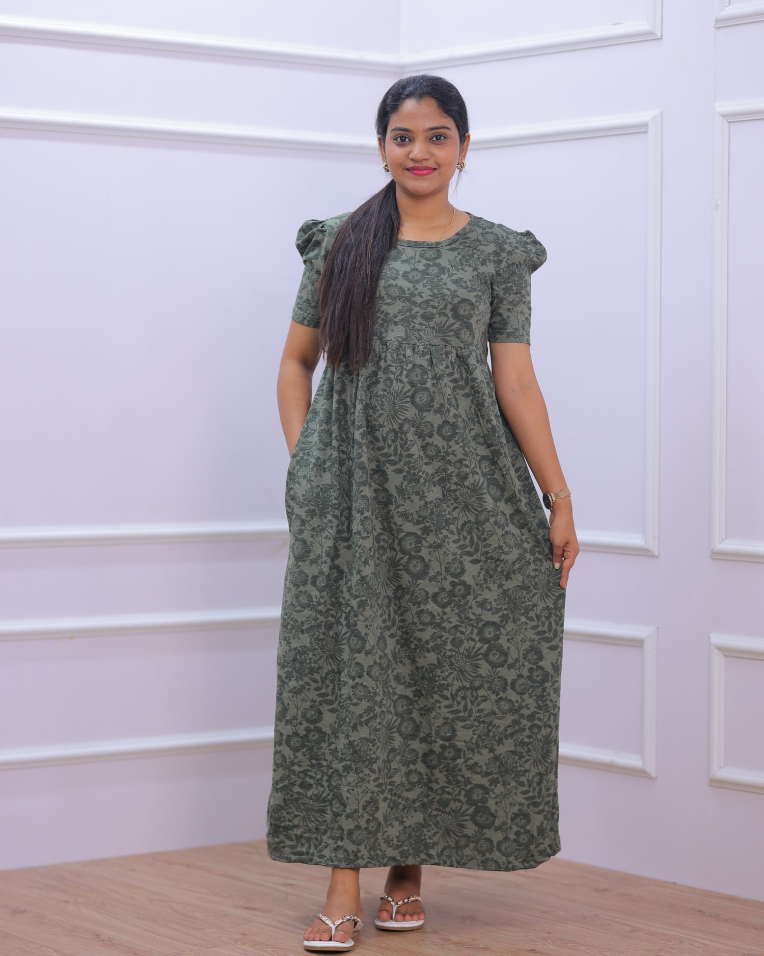 Venba | Casual Non-Maternity Loungewear - Puff Sleeve | Full Length