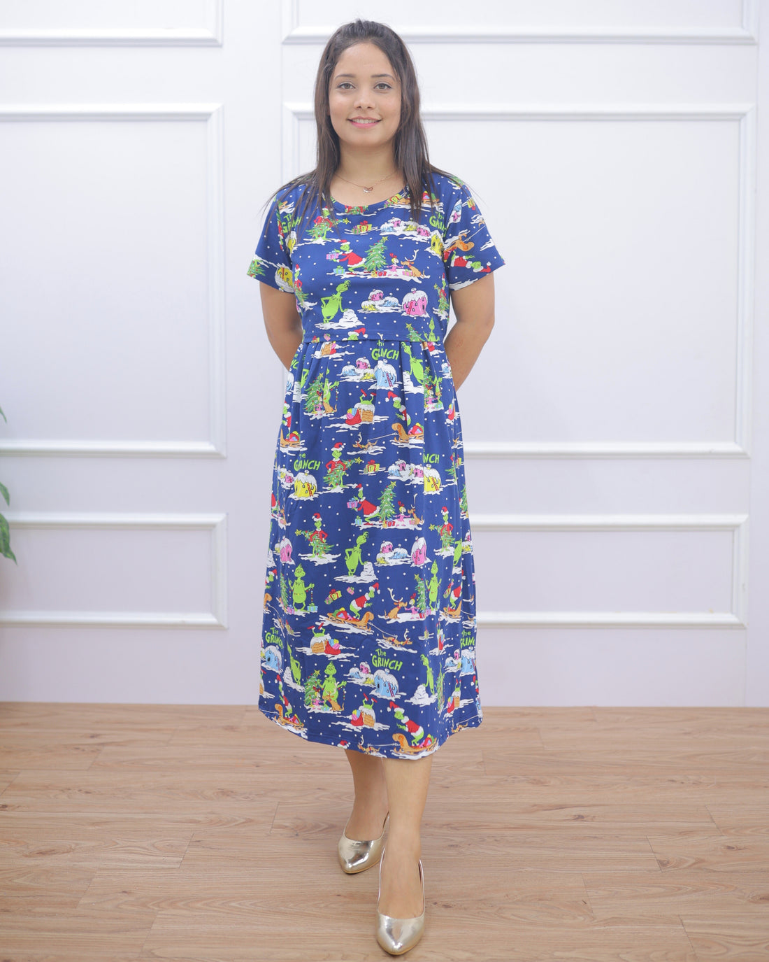 Tik-Tok | Zipless Maternity Dress - Normal Sleeves | Calf Length