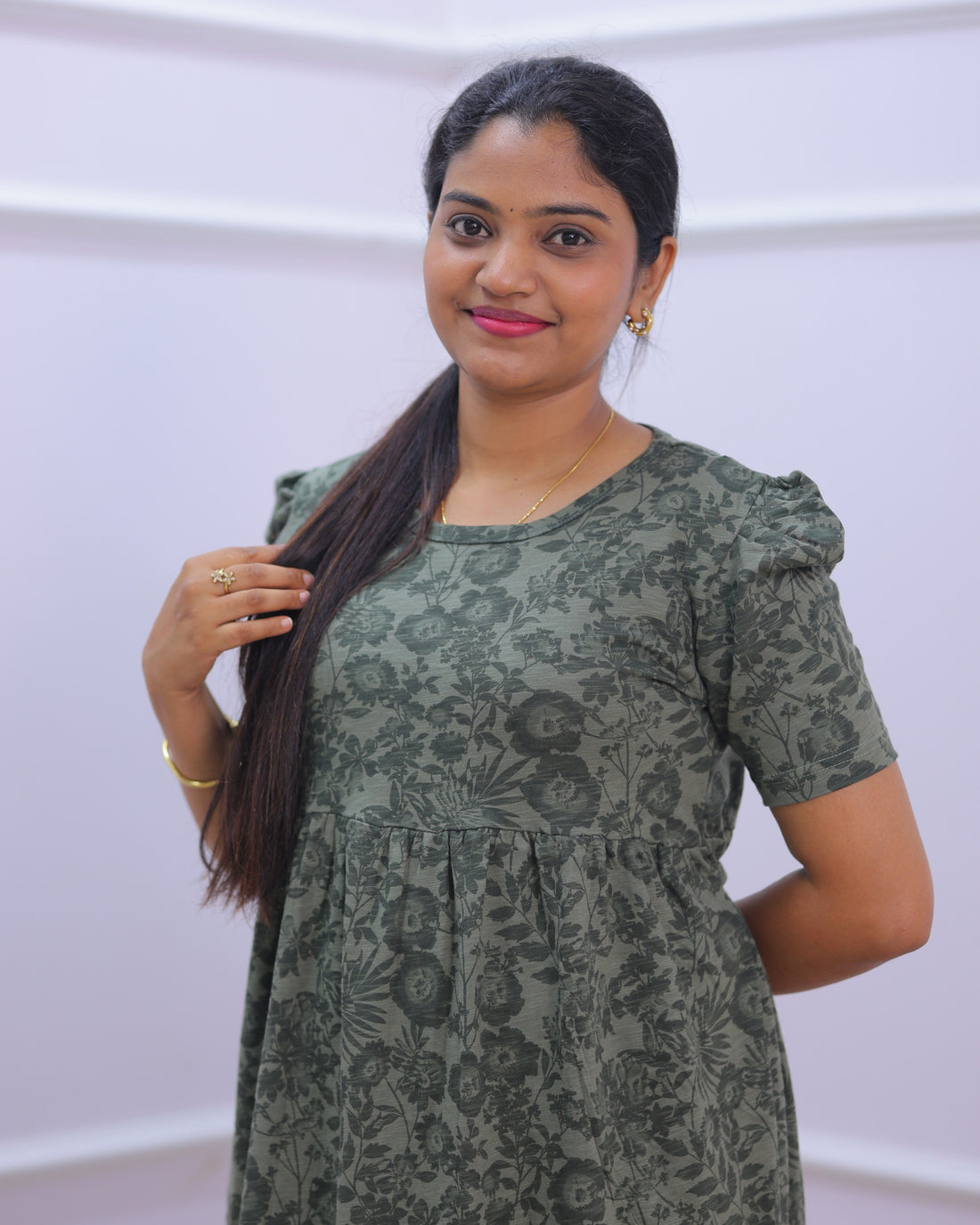 Venba | Casual Non-Maternity Loungewear - Puff Sleeve | Full Length