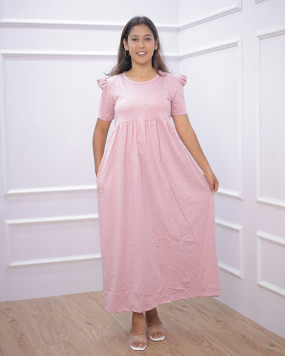 Tiny Hearts | Casual Non-Maternity Loungewear - Puff Sleeve | Full Length
