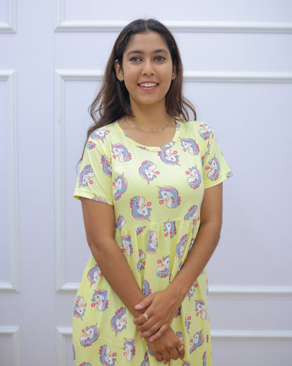 Twisha | Casual Non-Maternity Loungewear - Puff Sleeve | Full Length
