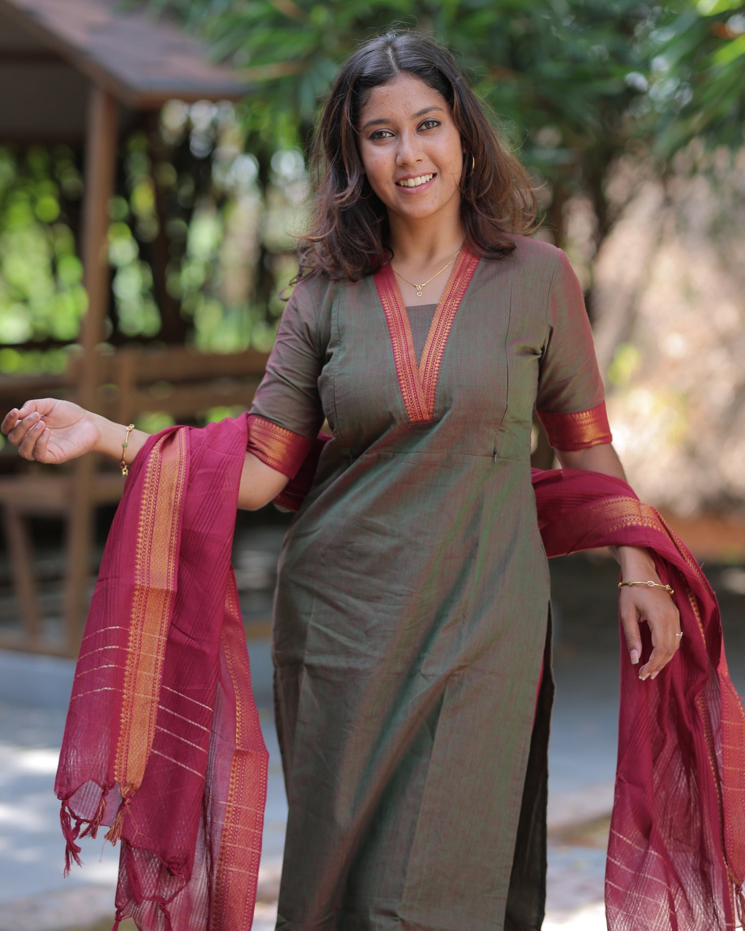 Mangalagiri V3 | Maternity Kurti with Lining [TOP + PANT + DUPATTA]