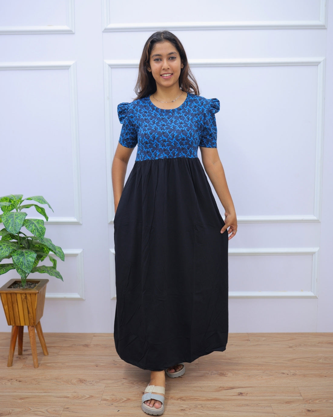 Swara | Casual Non-Maternity Loungewear - Puff Sleeve | Full Length