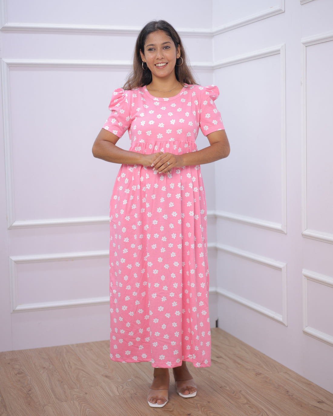 Ranchi | Casual Non-Maternity Loungewear - Puff Sleeve | Full Length