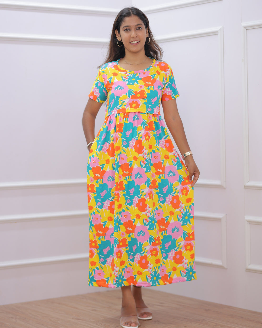 Jagyi | Zipless Maternity Dress - Normal Sleeves | Full Length