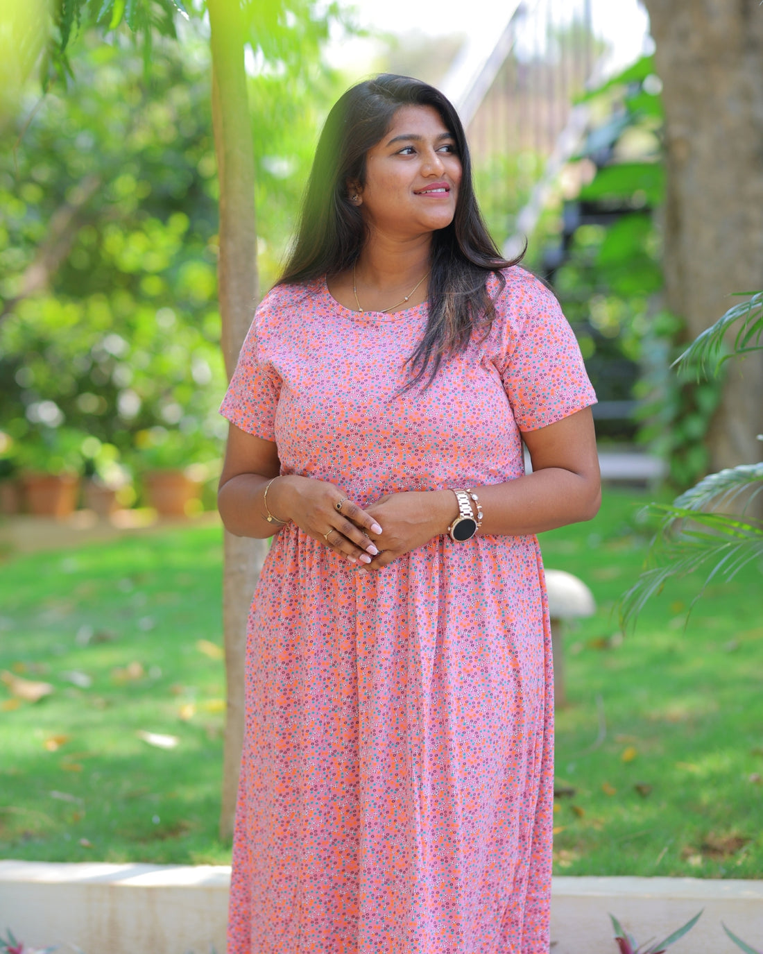 Julie | Zipless Maternity Dress - Normal Sleeves | Full Length Maxi