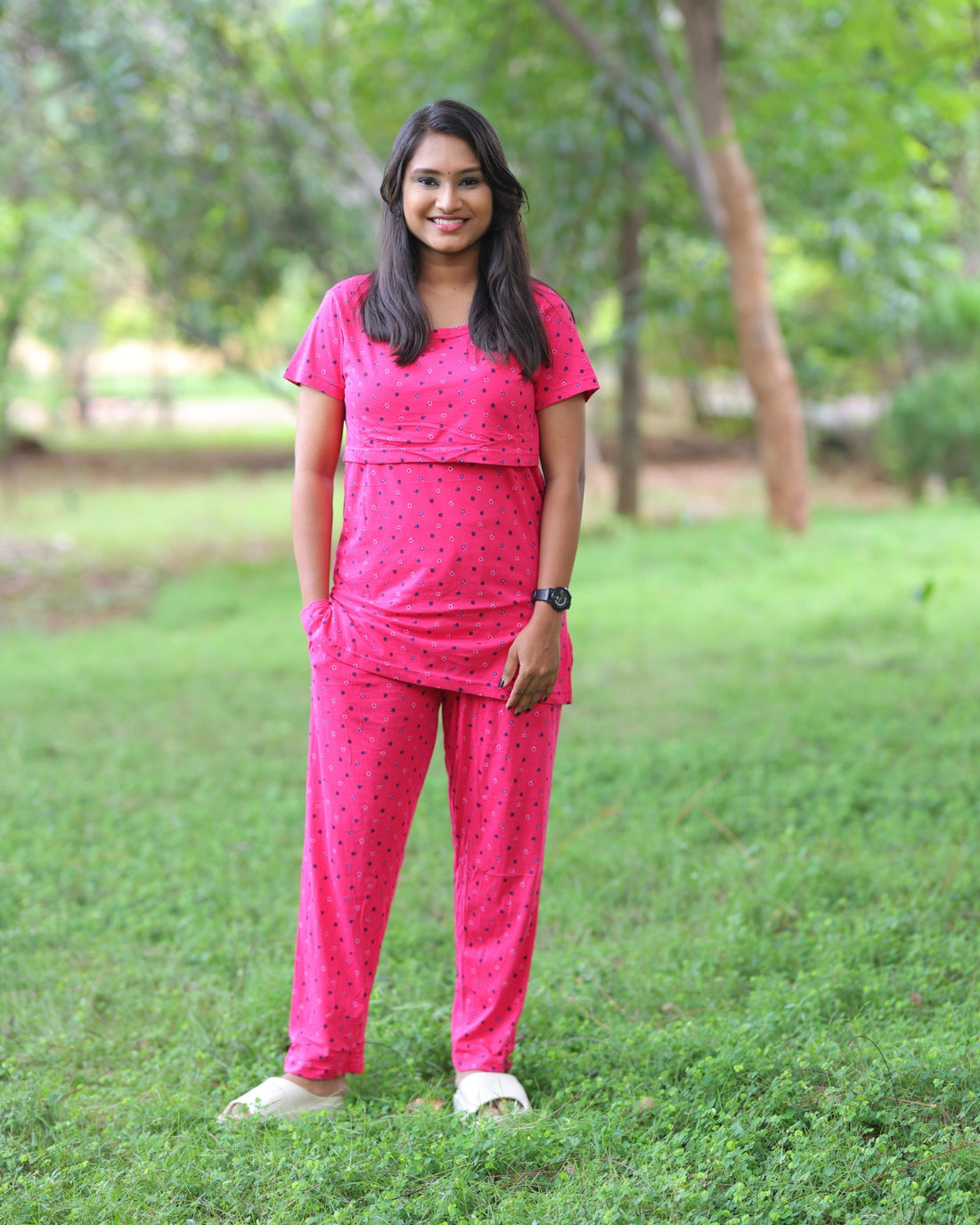 Pinky | Zipless Feeding Pant Set