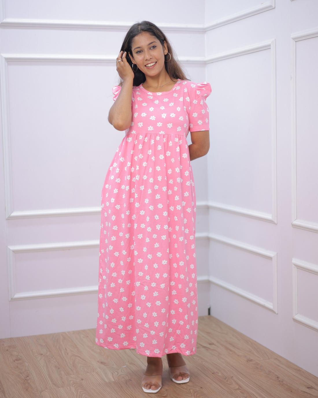 Ranchi | Casual Non-Maternity Loungewear - Puff Sleeve | Full Length