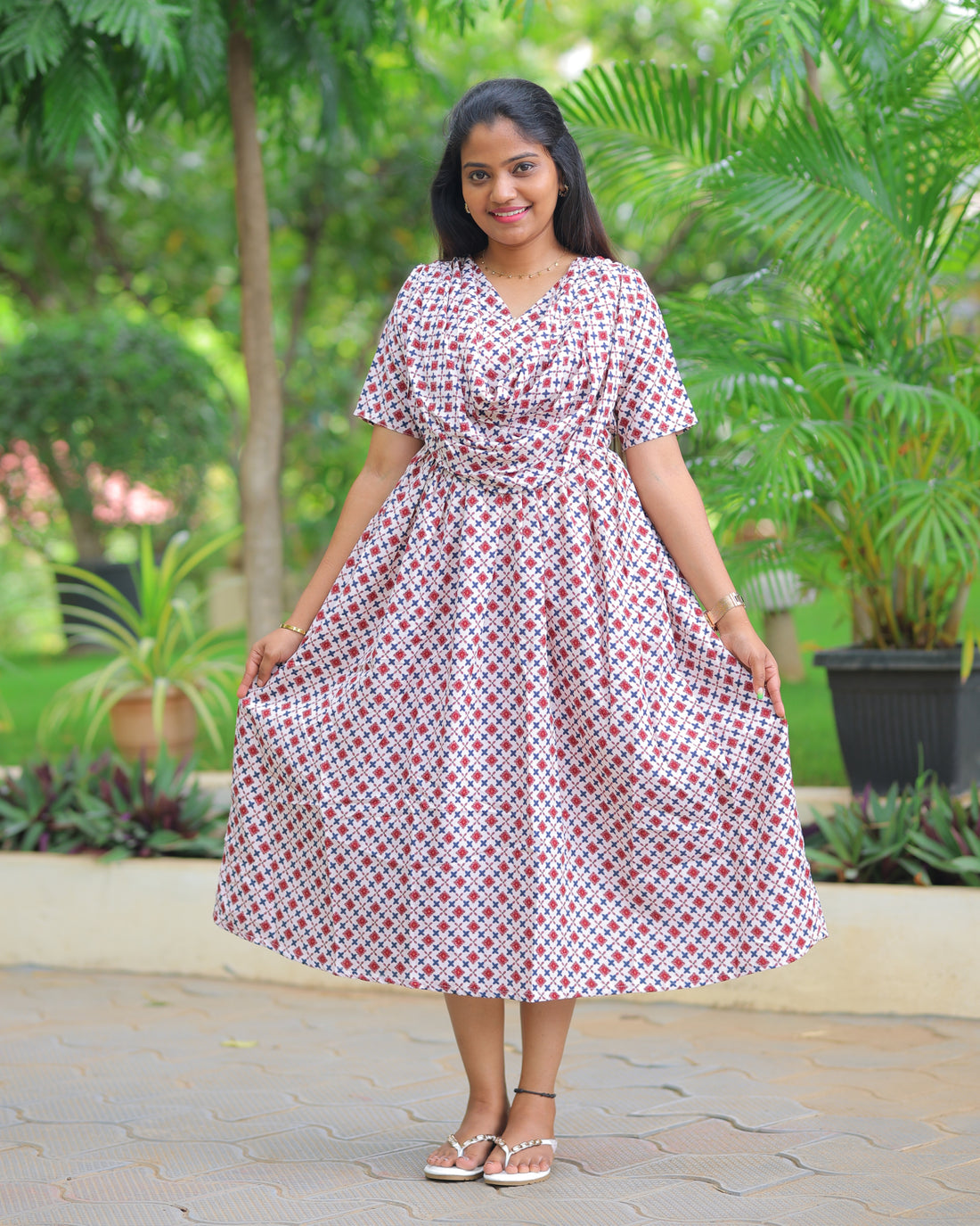 Kayal | Dupatta-Attached Maternity Maxi [Center Zip]
