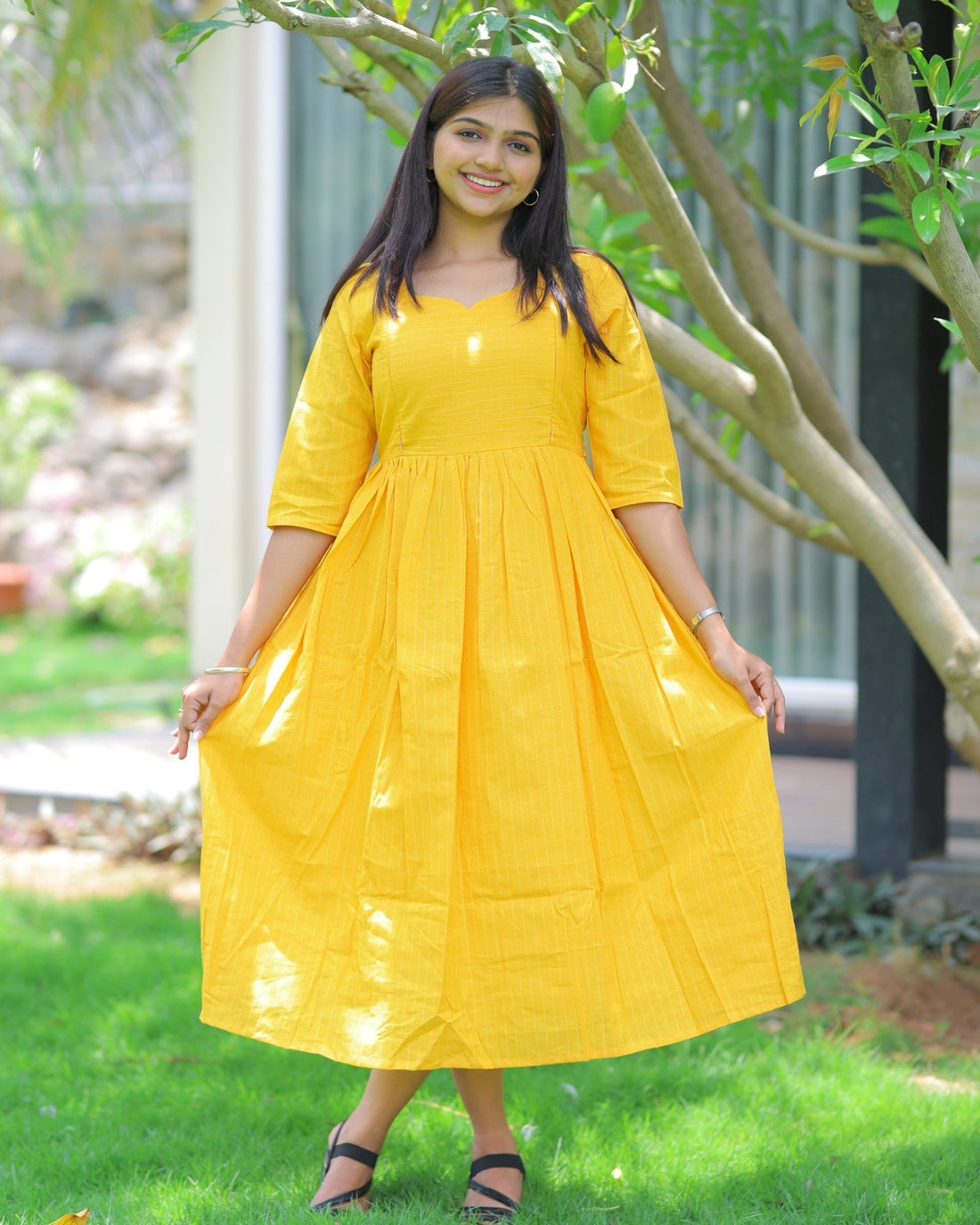 Manjal_lines | Maternity Maxi with Lining