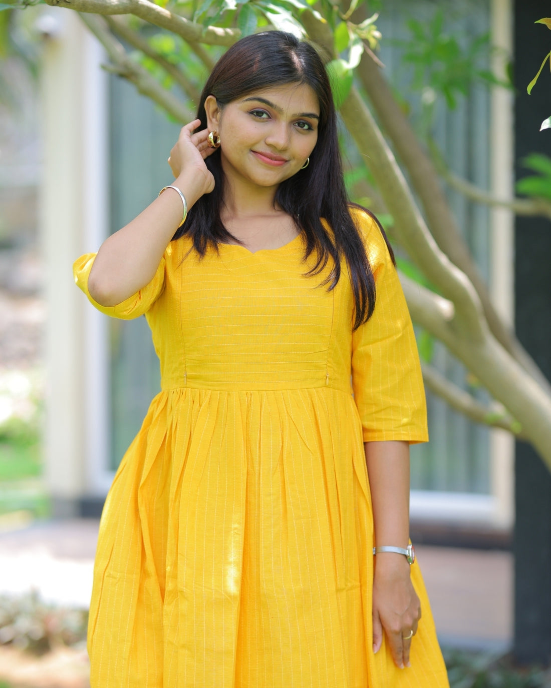 Manjal_lines | Maternity Maxi with Lining
