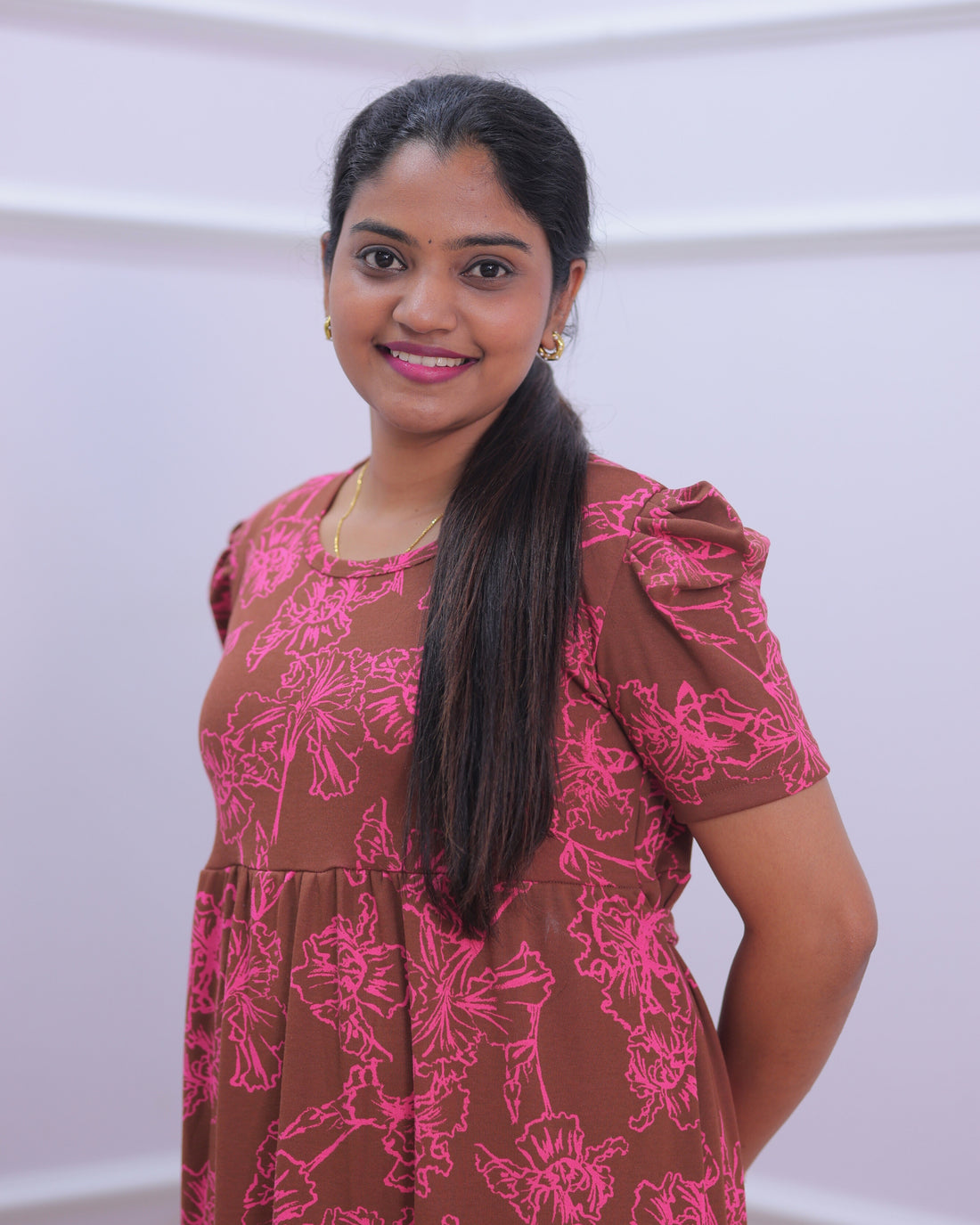 Aisha | Casual Non-Maternity Loungewear - Puff Sleeve | Full Length
