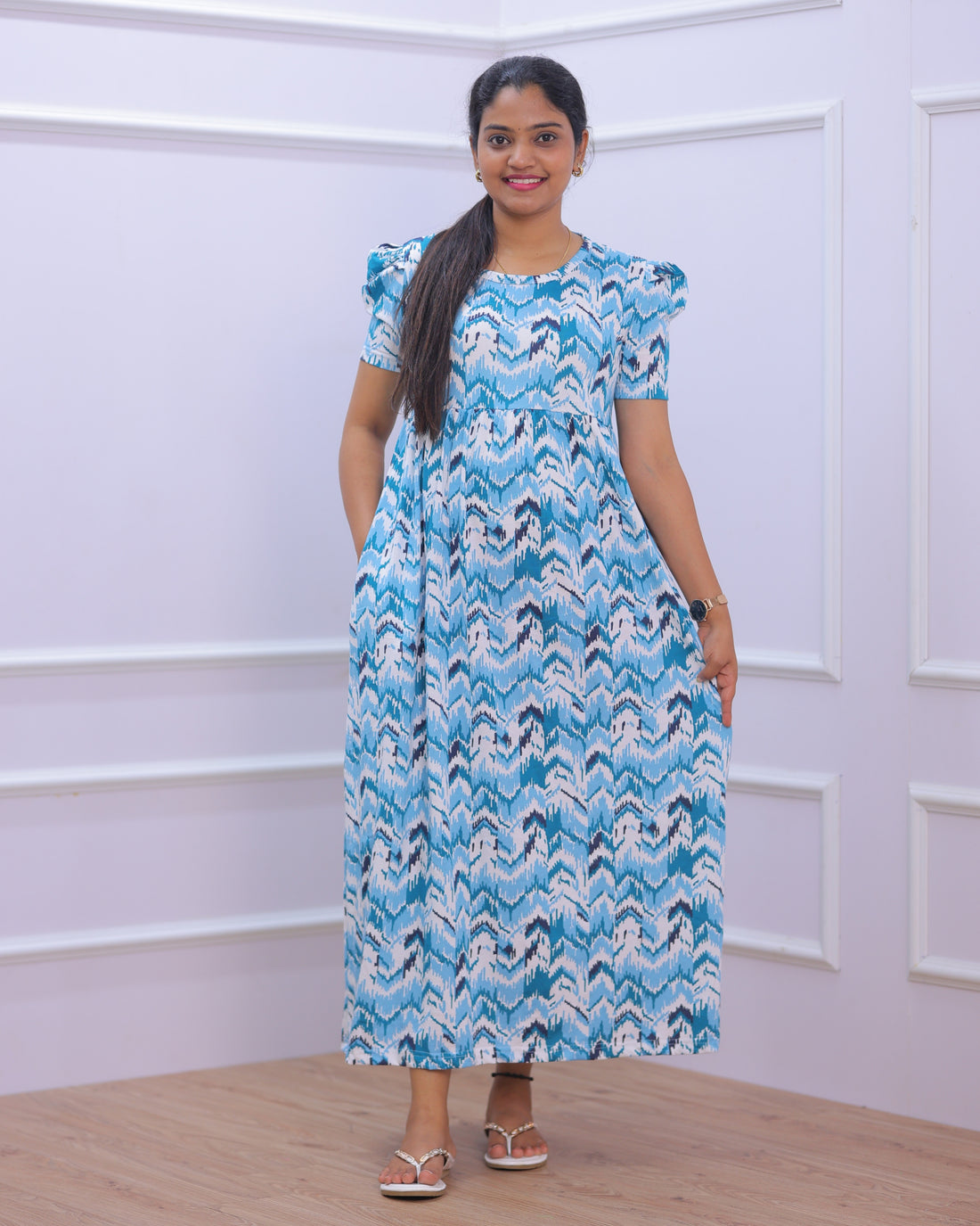 Vaishu | Casual Non-Maternity Loungewear - Puff Sleeve | Full Length
