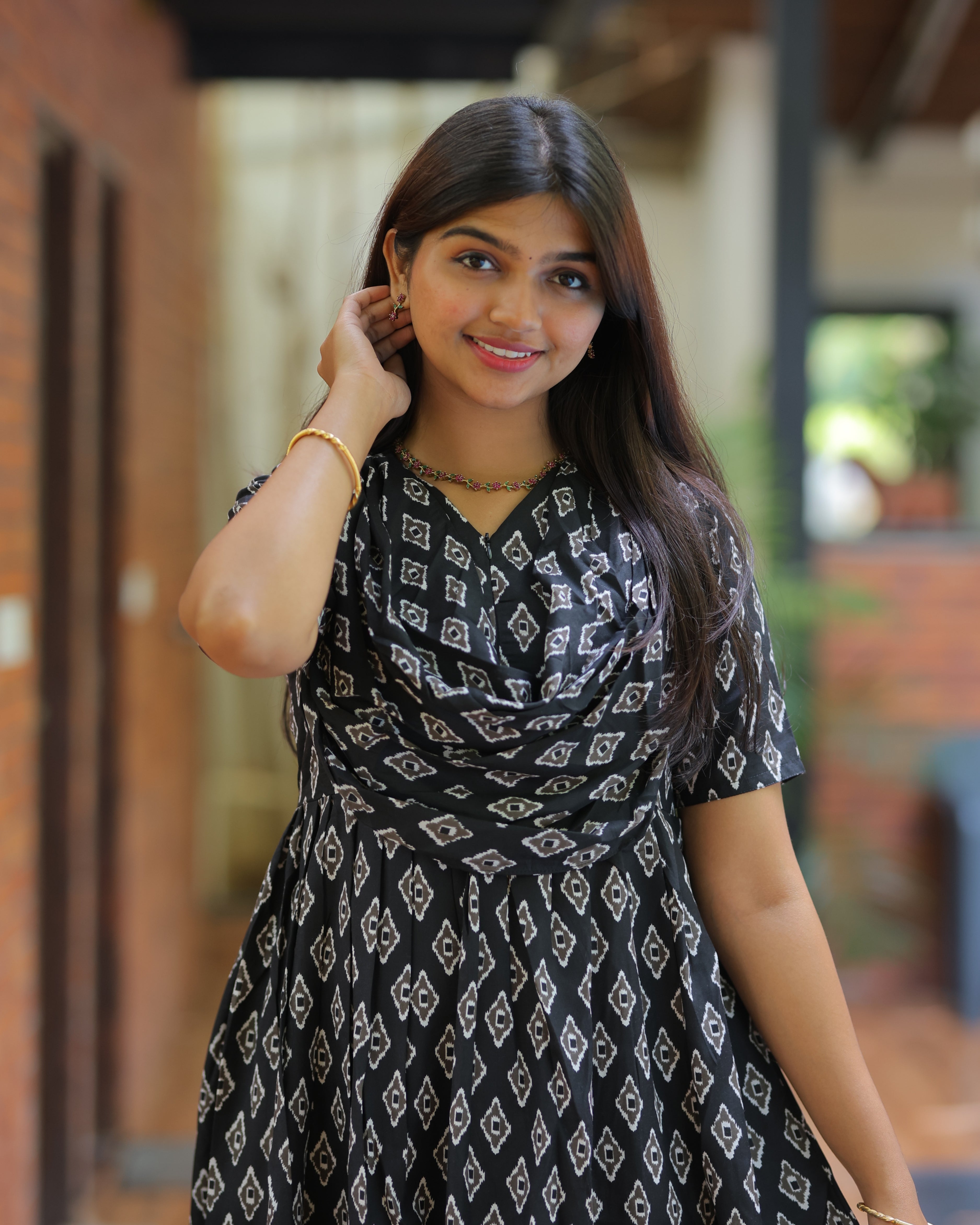 Meera | Dupatta-Attached Maternity Maxi [Center Zip] - Only S Size