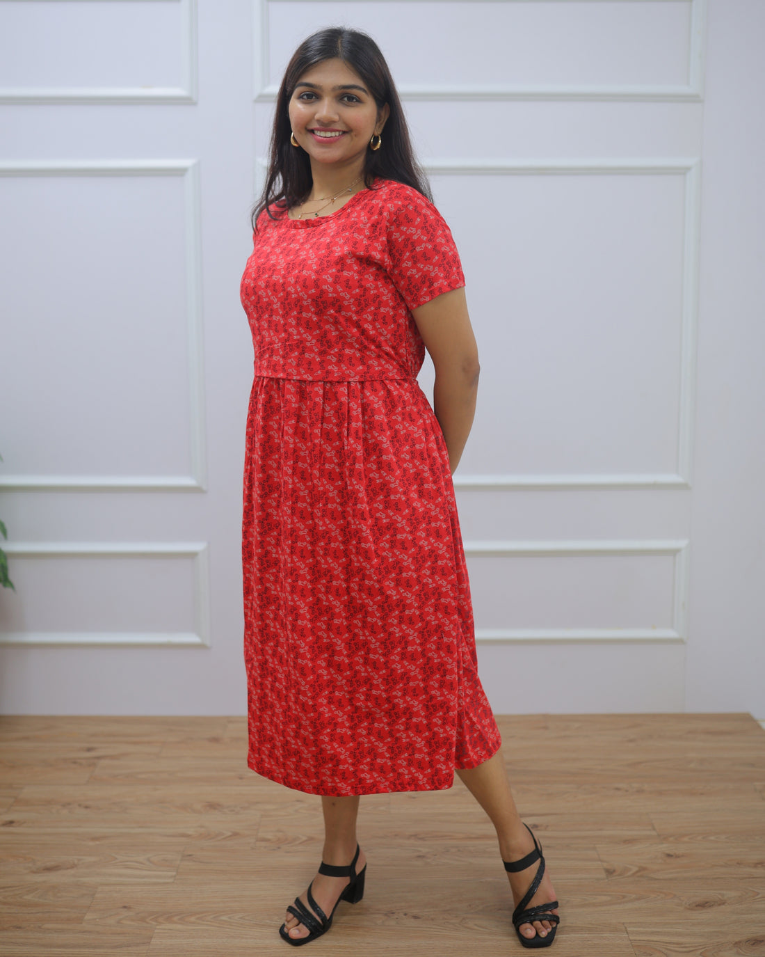 Bikey | Zipless Maternity Dress - Normal Sleeves | Calf Length