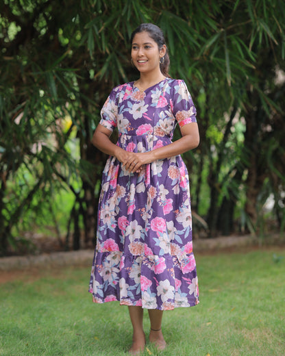Kuzhali | Maternity Maxi with Top Lining [Double Side Zips]