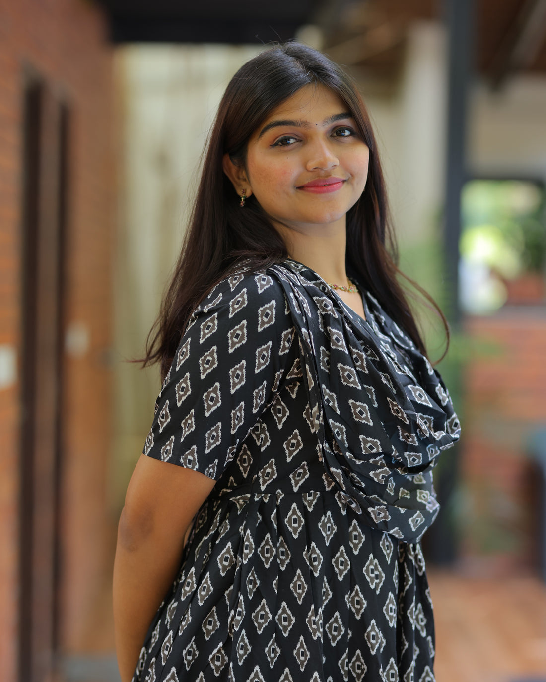 Meera | Dupatta-Attached Maternity Maxi [Center Zip] - Only S Size