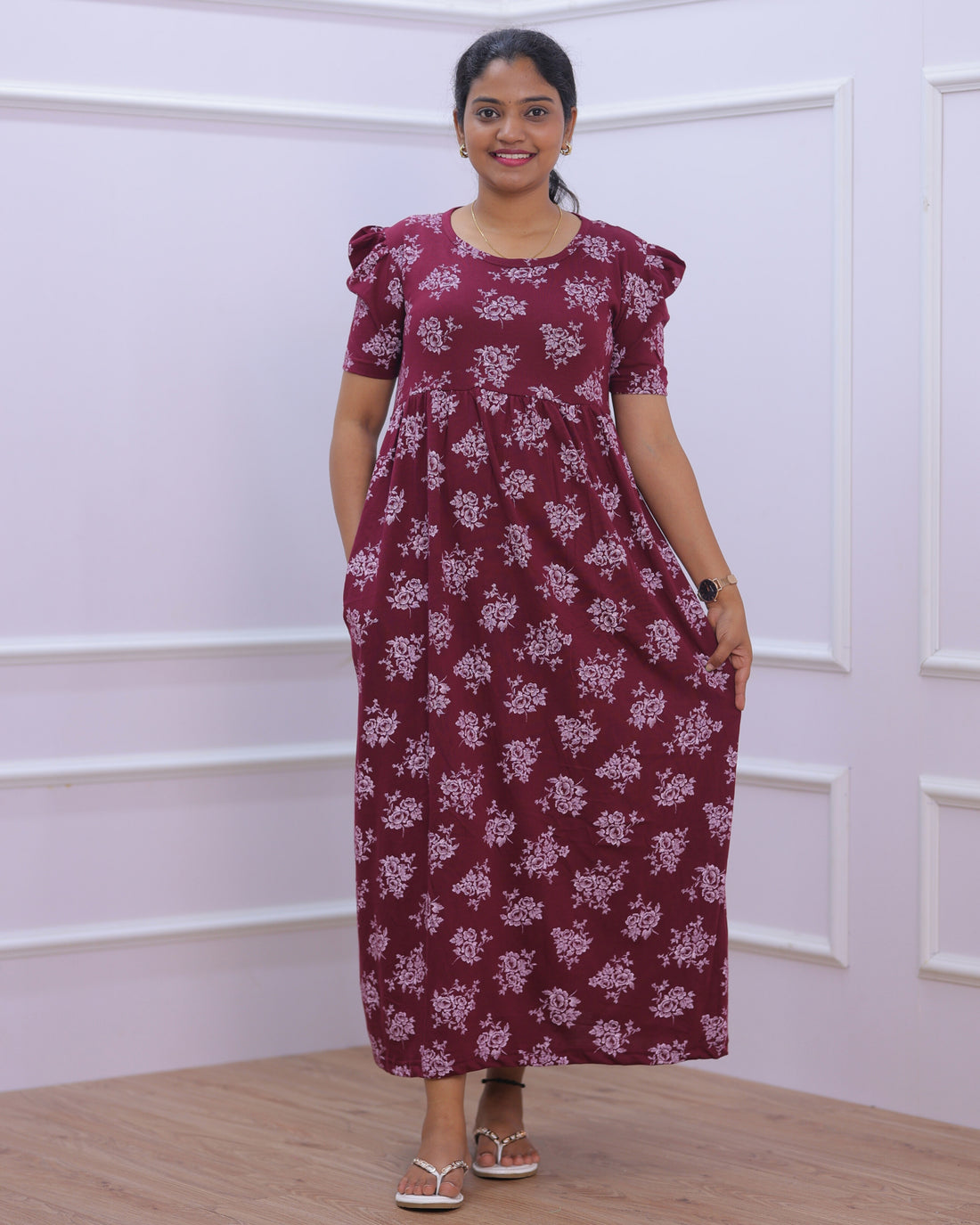 Kavisri | Casual Non-Maternity Loungewear - Puff Sleeve | Full Length