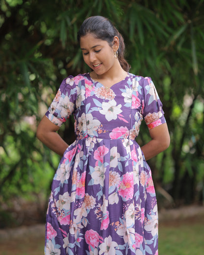 Kuzhali | Maternity Maxi with Top Lining [Double Side Zips]