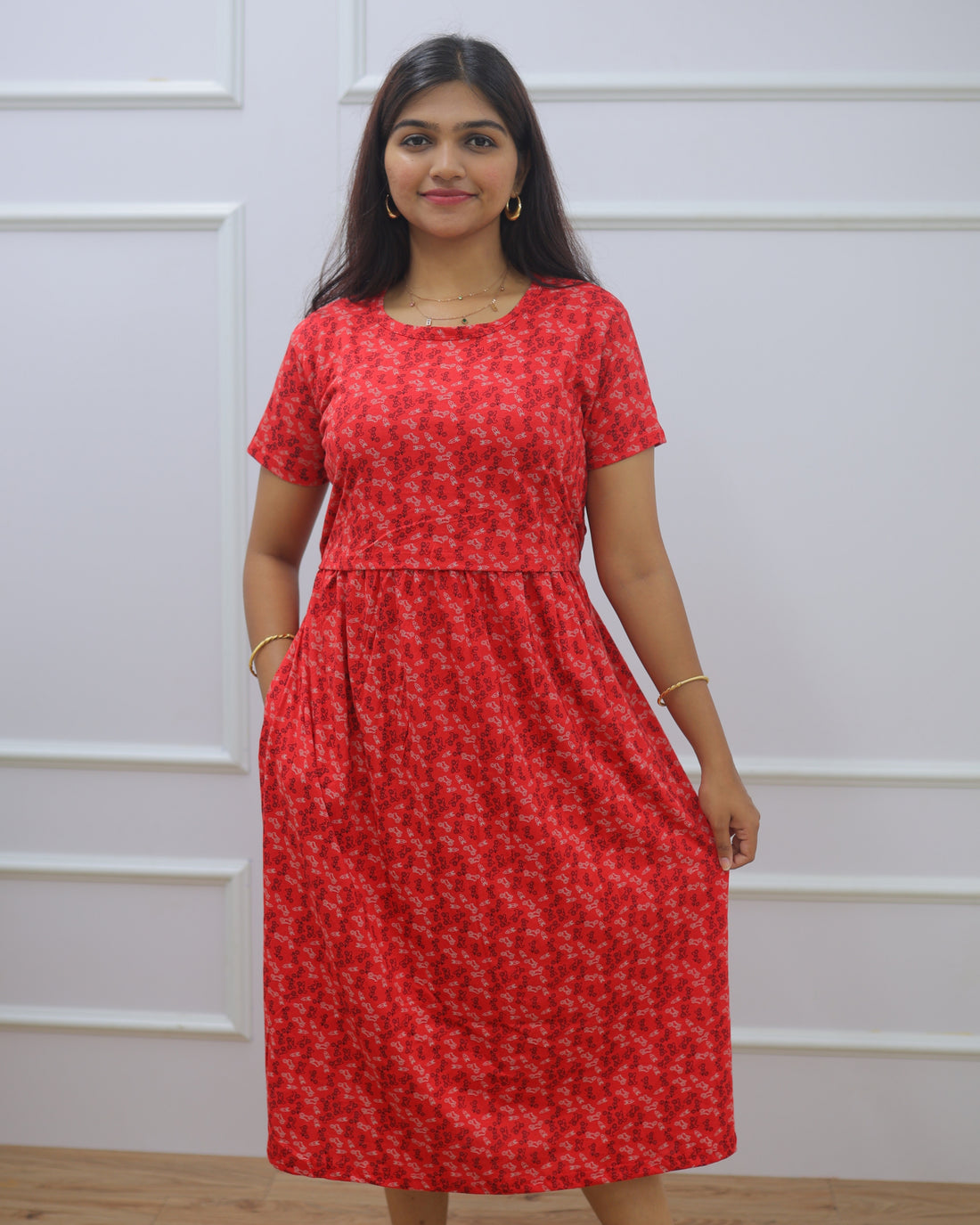 Bikey | Zipless Maternity Dress - Normal Sleeves | Calf Length