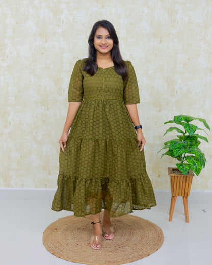 Hakoba Olive| Maternity Cotton Kurti with Lining