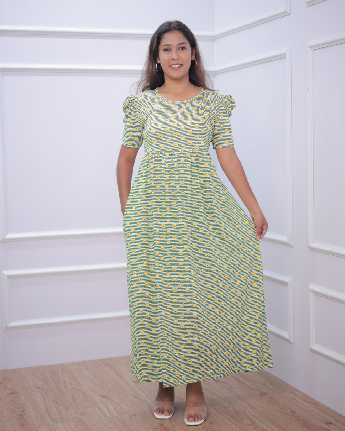 Ajanta | Casual Non-Maternity Loungewear - Puff Sleeve | Full Length