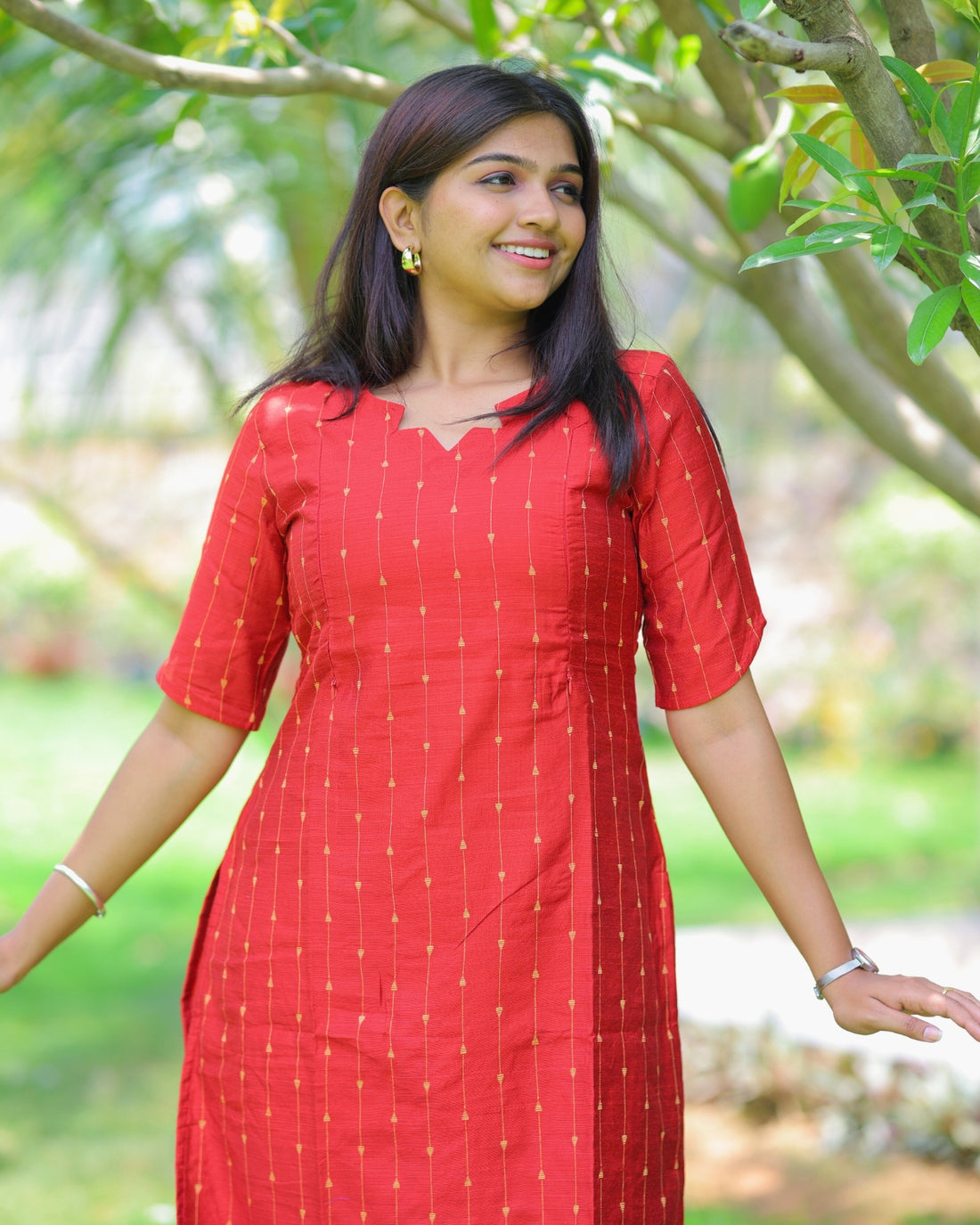 Red_Thugil | Maternity Kurti with Lining [TOP ONLY]