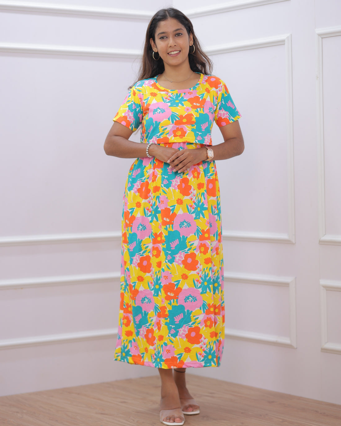 Jagyi | Zipless Maternity Dress - Normal Sleeves | Full Length