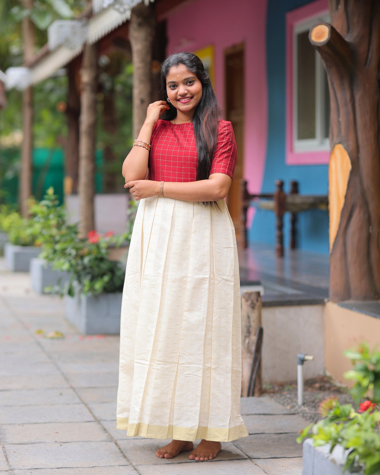 Onam S1_ Maternity Maxi with Full Lining [Double Side Zips]