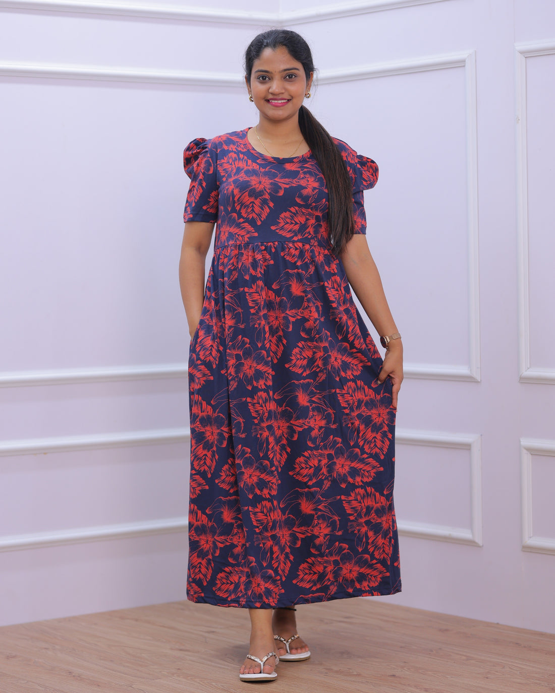 Theju | Casual Non-Maternity Loungewear - Puff Sleeve | Full Length