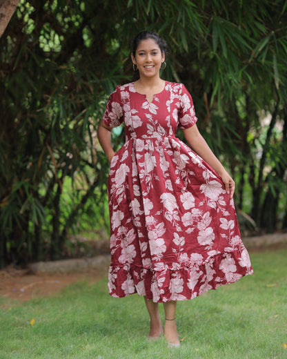 Aadya | Maternity Maxi [Double Side Zips]