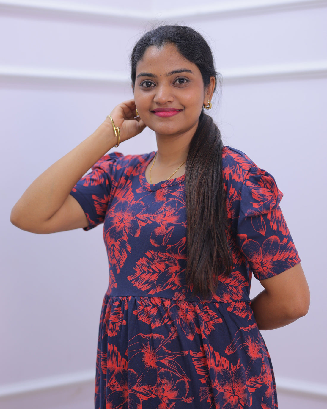 Theju | Casual Non-Maternity Loungewear - Puff Sleeve | Full Length