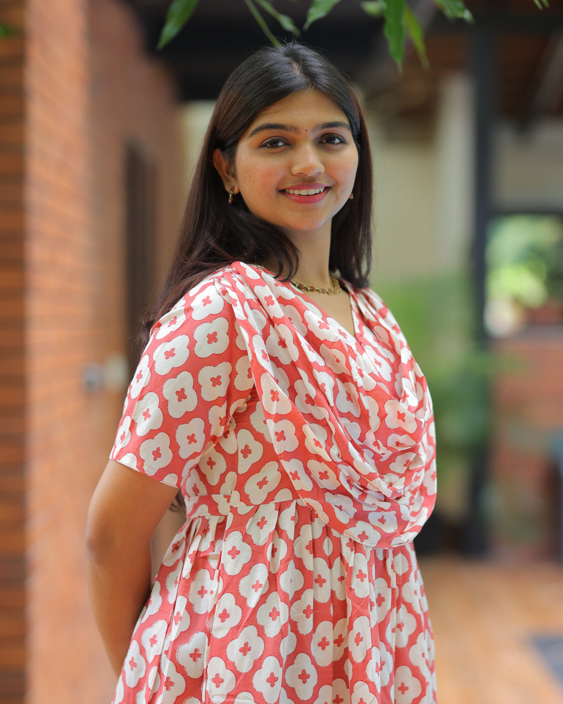 Sindhu | Dupatta-Attached Maternity Maxi [Center Zip]