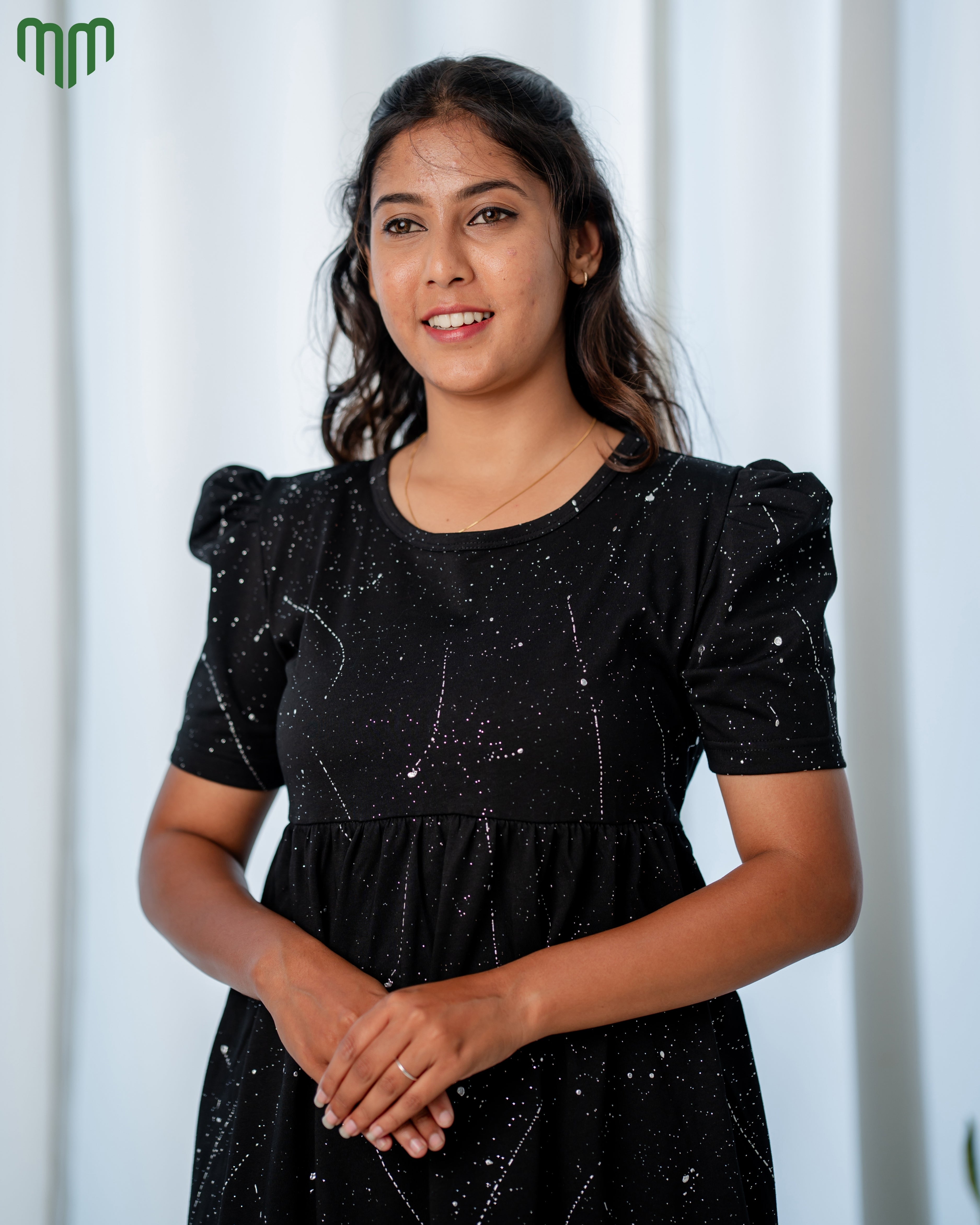 Black Foil Casual Loungewear - Full Length