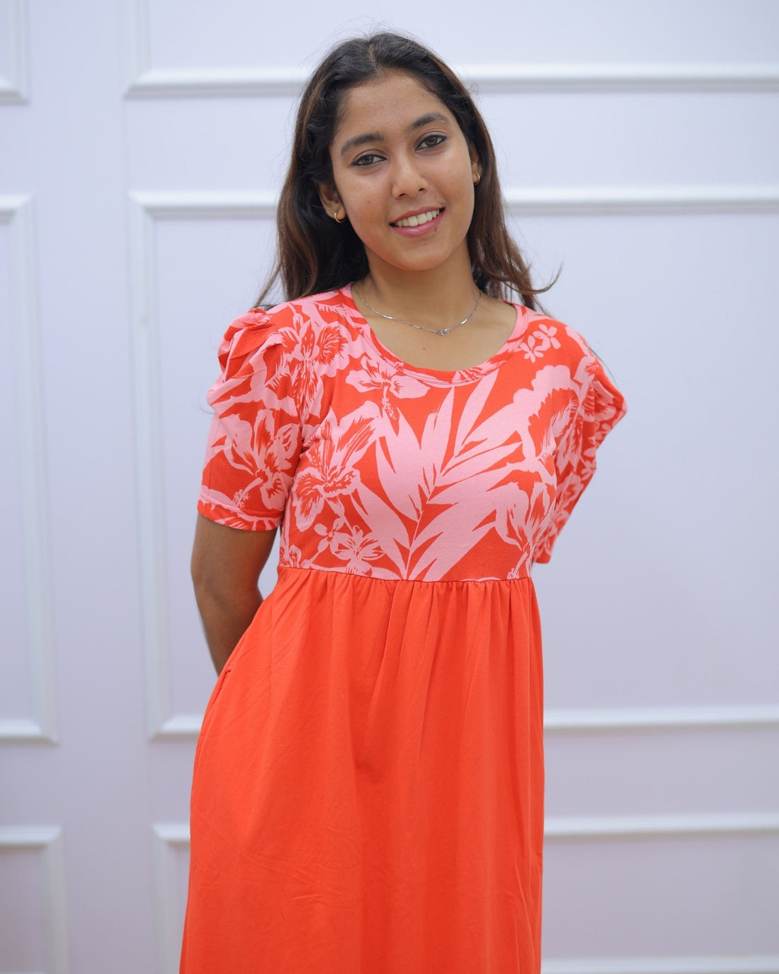 Bina | Casual Non-Maternity Loungewear - Puff Sleeve | Full Length