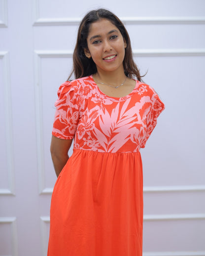 Bina | Casual Non-Maternity Loungewear - Puff Sleeve | Full Length