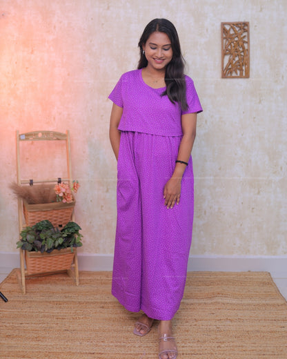 P_pip | Zipless Maternity Dress - Normal Sleeves | Full Length Maxi