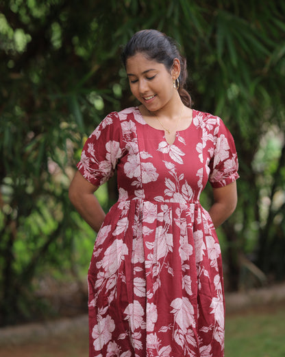 Aadya | Maternity Maxi [Double Side Zips]