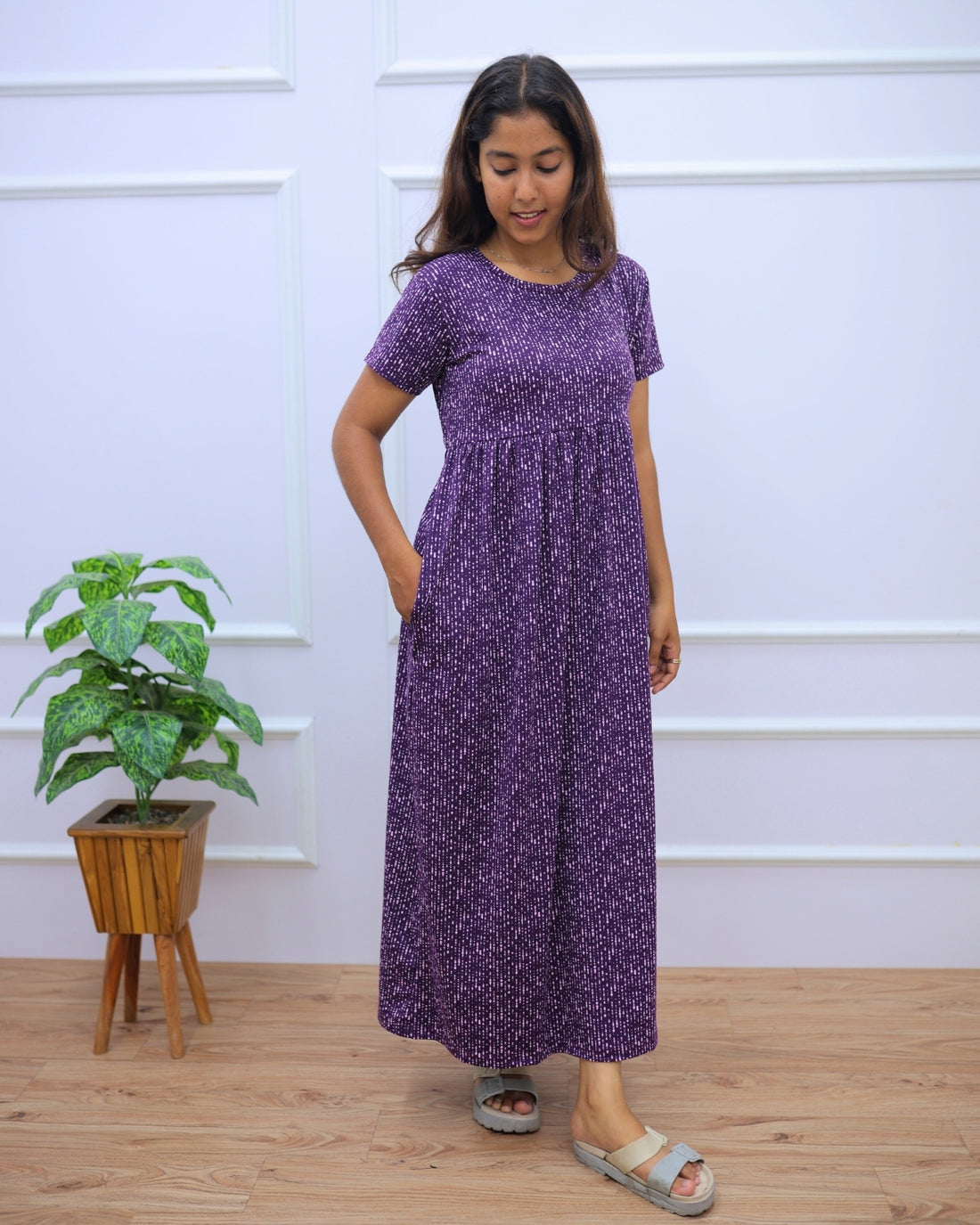 Chavi | Casual Non-Maternity Loungewear - Puff Sleeve | Full Length