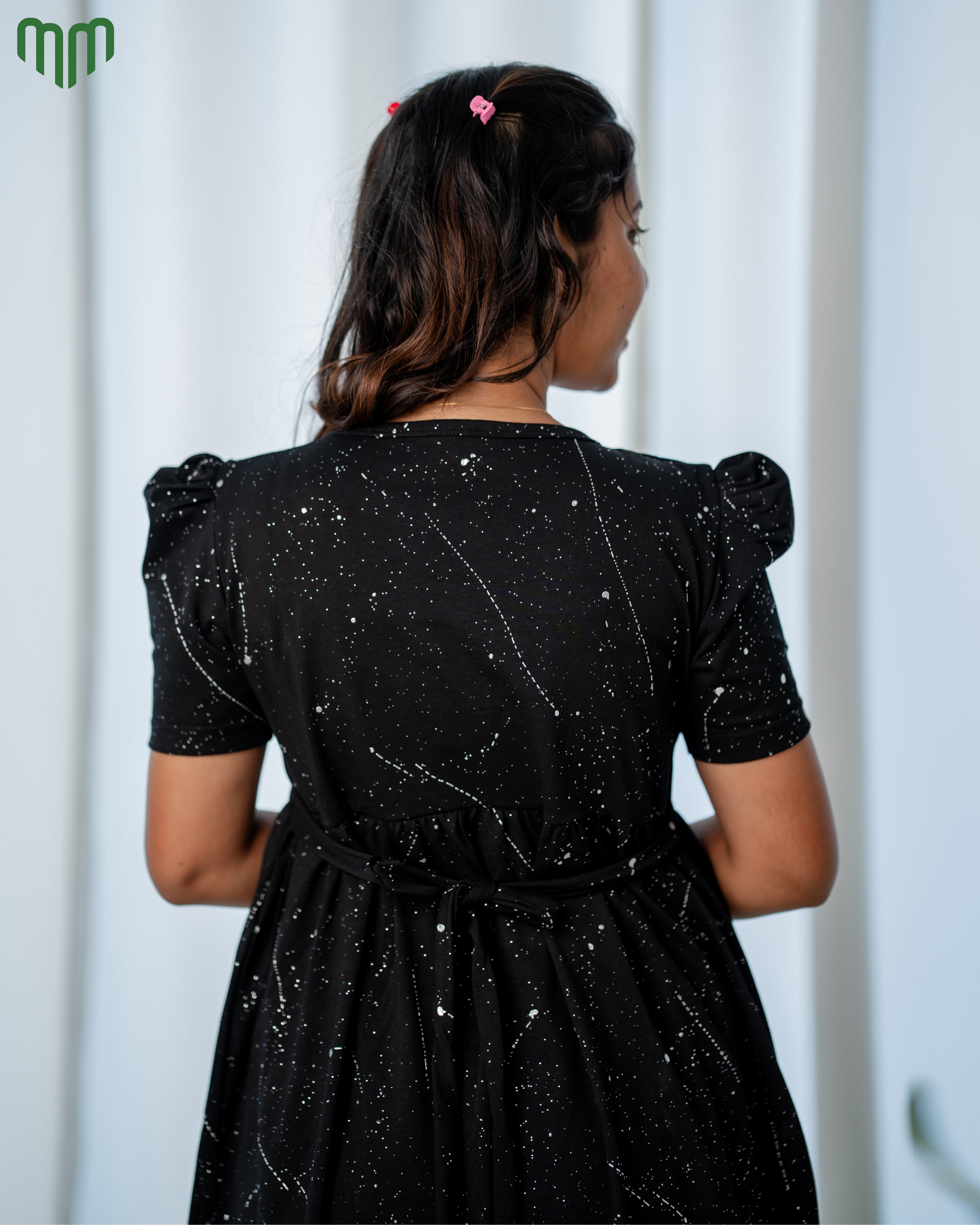 Black Foil Casual Loungewear - Full Length
