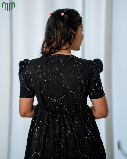 Black Foil Casual Loungewear - Full Length