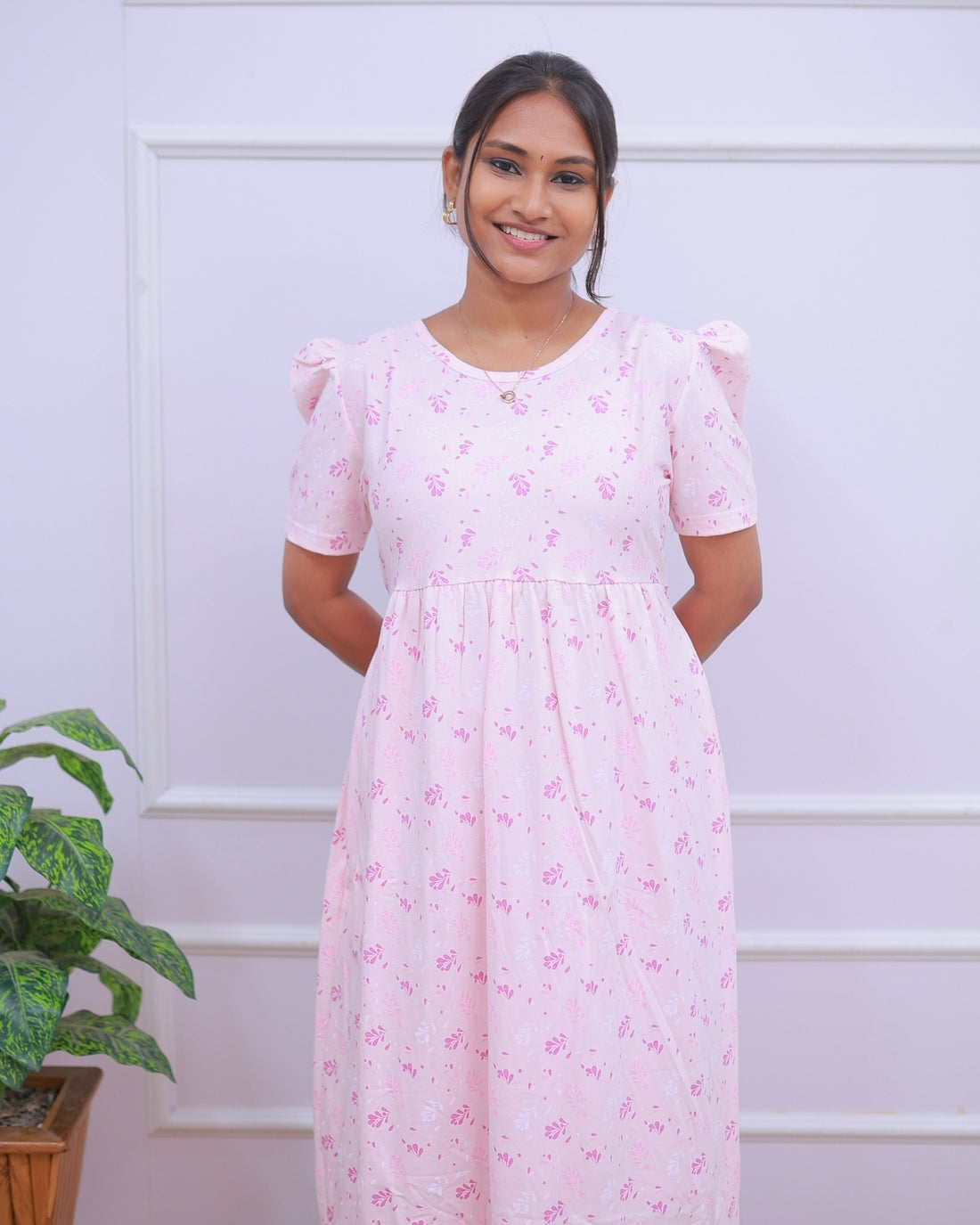 Lavanya | Casual Non-Maternity Loungewear - Puff Sleeve | Full Length