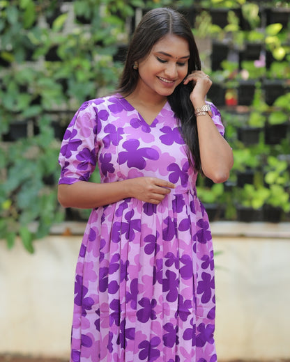 Purple Bloom | Maternity Kurti