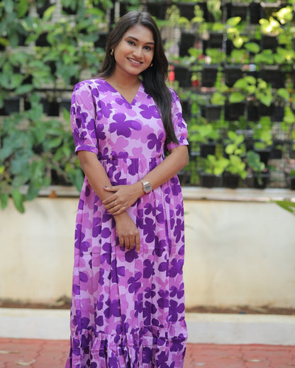 Purple Bloom | Maternity Kurti