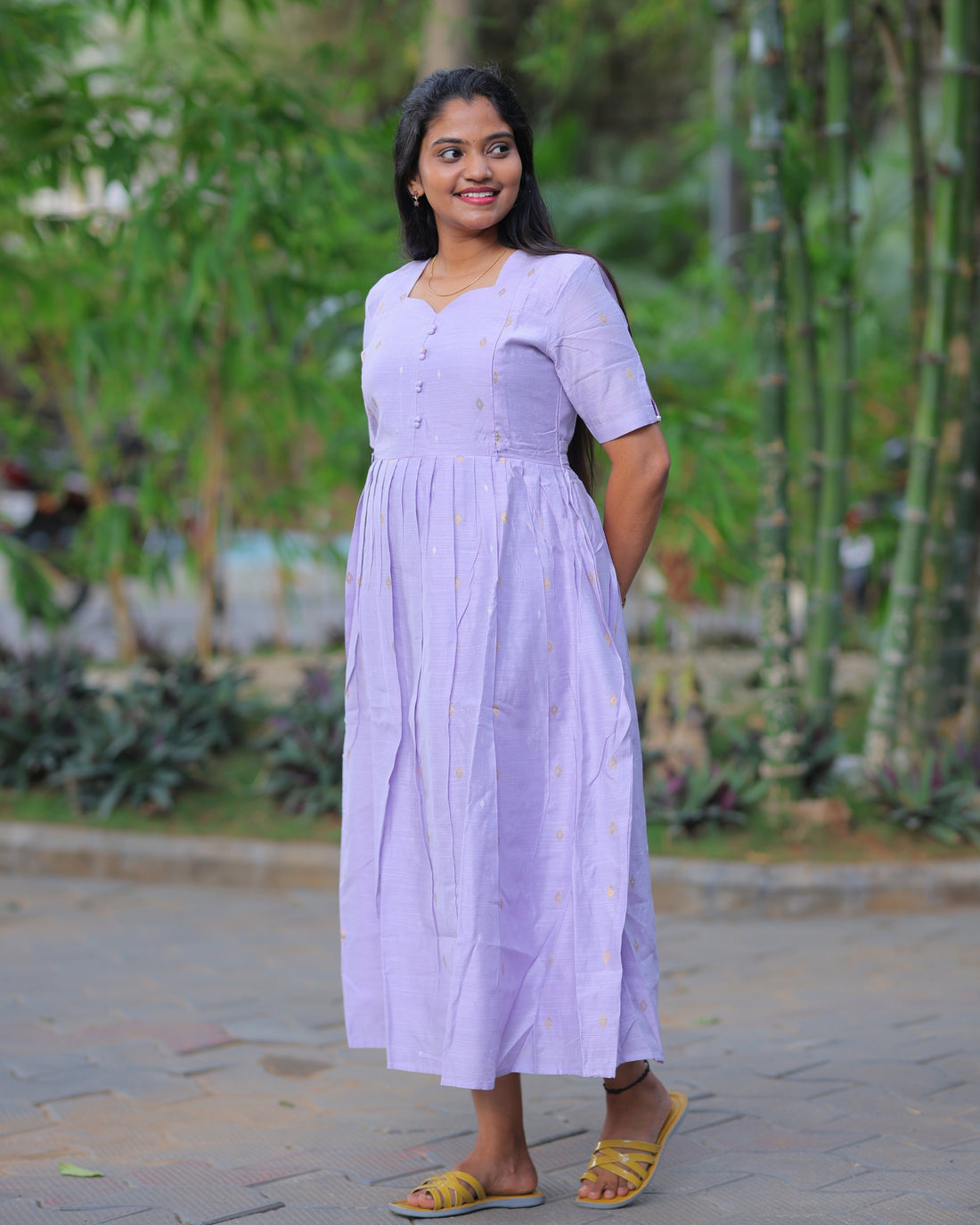 Brinda | Maternity Maxi with Full Lining [Double Side Zips]