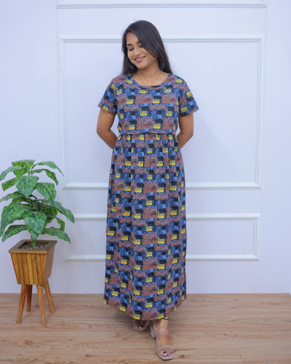 Jan | Zipless Maternity Dress - Normal Sleeves | Full Length Maxi